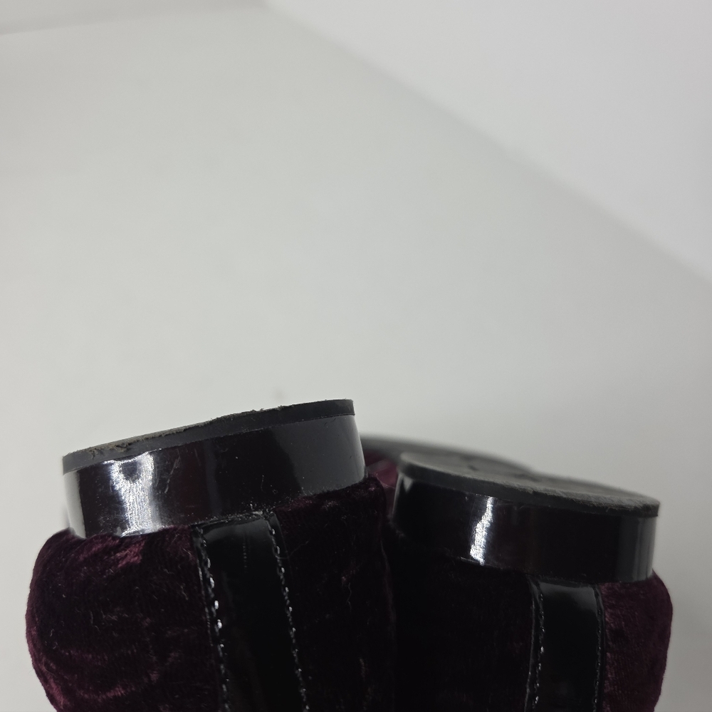 Donald J Pliner Haven Wine Red Crushed Velvet Loafers Flats Size 8.5 - Picture 10 of 11
